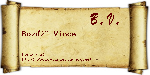 Bozó Vince névjegykártya
