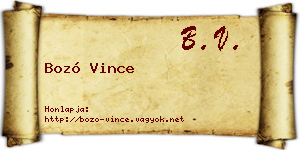 Bozó Vince névjegykártya