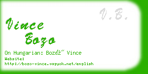 vince bozo business card